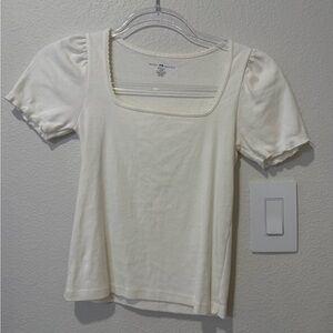 Brandy Melville White Capsleeve Top